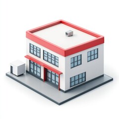Simplified illustration of a small commercial building.