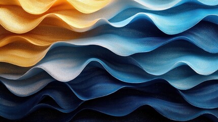 Obraz premium Textured waves in orange, blue, and silver create a mesmerizing effect