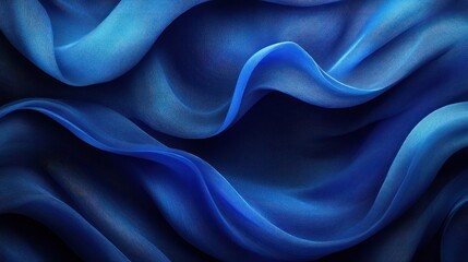 Obraz premium Gentle folds of rich blue fabric flow beautifully, creating an elegant texture and depth