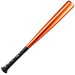 Vibrant Orange Baseball Bat on White Background for Sports and Recreation Themes