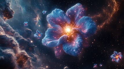 Exploration of vast galaxies reveals stunning flowers made of stardust and light