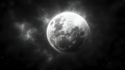 Full moon in space