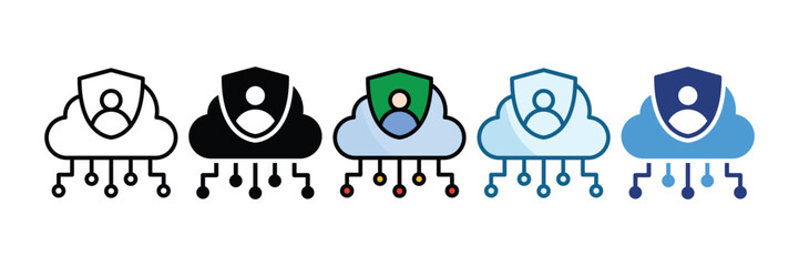 Cloud Identity Management Icon Set Multiple Style Collection