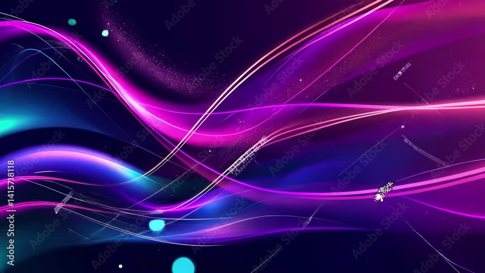 Poster Vibrant abstract cycle background creating dynamic energy with waves and particles in a colorful atmosphere, Cycle Background Abstract background with