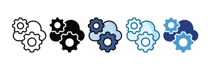 Cloud Configuration Icon Set Multiple Style Collection