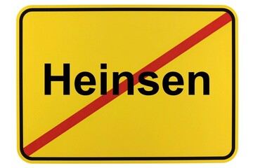 Illustration eines Ortsschildes der Gemeinde Heinsen in Niedersachsen
