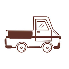 illustration of a red transparent pick up truck 