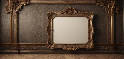 Intricate damask backdrop with ornate vintage frames ,  backdrop,  elegant