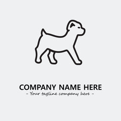 Dog illustration black and white for logo company vector image
