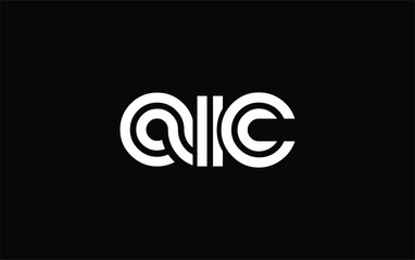 AIC Creative Unique Modern Letter Logo Design. Stylized logo featuring a unique letter design, presenting abstract minimalist aesthetics and modern appeal