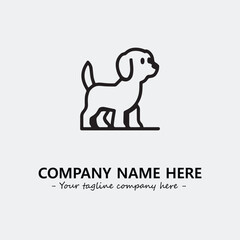 Dog illustration black and white for logo company vector image
