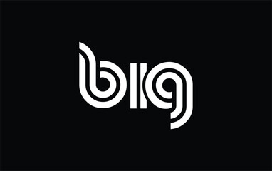 BIG Creative Unique Modern Letter Logo Design. Stylized logo featuring a unique letter design, presenting abstract minimalist aesthetics and modern appeal