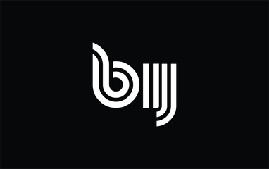 BIJ Creative Unique Modern Letter Logo Design. Stylized logo featuring a unique letter design, presenting abstract minimalist aesthetics and modern appeal