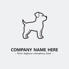 Dog illustration black and white for logo company vector image
