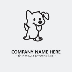 Dog illustration black and white for logo company vector image
