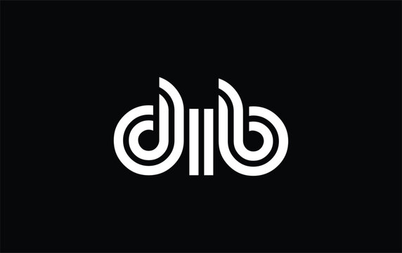 DIB Creative Unique Modern Letter Logo Design. Stylized logo featuring a unique letter design, presenting abstract minimalist aesthetics and modern appeal