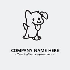 Dog illustration black and white for logo company vector image
