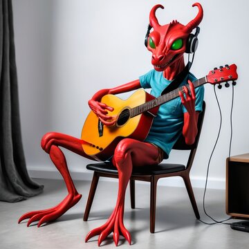 alien playing guitar 