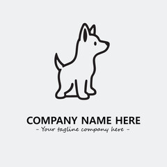 Dog illustration black and white for logo company vector image
