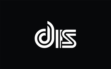 DIS Creative Unique Modern Letter Logo Design. Stylized logo featuring a unique letter design, presenting abstract minimalist aesthetics and modern appeal