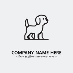 Dog illustration black and white for logo company vector image
