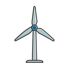 Wind Turbine Silhouette: A minimalist graphic showcasing a wind turbine, capturing the essence of renewable energy and sustainable power sources, ideal for environmental concepts.