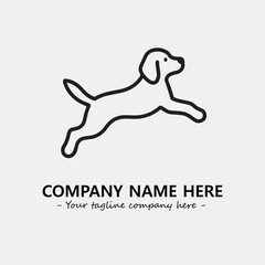 Dog illustration black and white for logo company vector image
