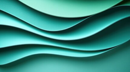 Fototapeta premium Curves and waves of varying teal shades bring a sense of tranquility and style.