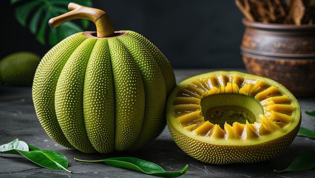 Ripe Lakoocha Section Showing Bumpy Natural Texture

