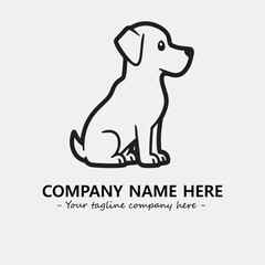 Dog illustration black and white for logo company vector image
