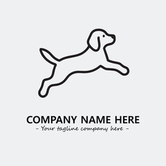 Dog illustration black and white for logo company vector image
