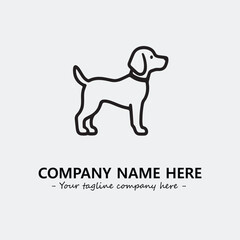 Dog illustration black and white for logo company vector image
