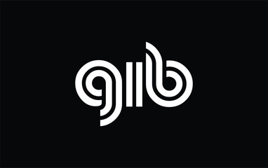 GIB Creative Unique Modern Letter Logo Design. Stylized logo featuring a unique letter design, presenting abstract minimalist aesthetics and modern appeal