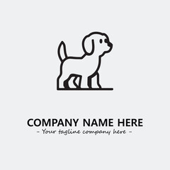 Dog illustration black and white for logo company vector image
