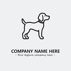 Dog illustration black and white for logo company vector image
