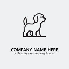 Dog illustration black and white for logo company vector image
