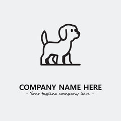 Dog illustration black and white for logo company vector image
