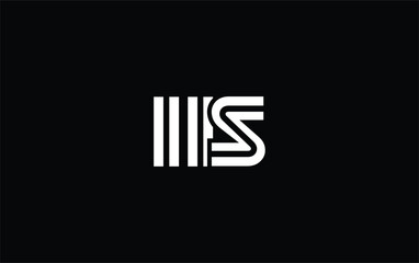 IIS Creative Unique Modern Letter Logo Design. Stylized logo featuring a unique letter design, presenting abstract minimalist aesthetics and modern appeal