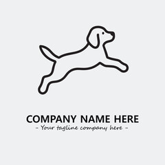 Dog illustration black and white for logo company vector image
