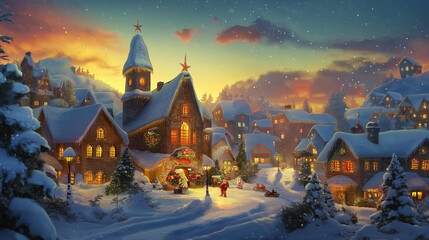 Charm of holiday cheer fills the air as Santa Claus prepares for the festive season in his hometown Generative AI