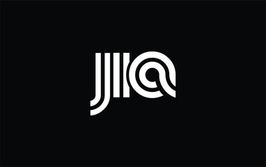 JIA Creative Unique Modern Letter Logo Design. Stylized logo featuring a unique letter design, presenting abstract minimalist aesthetics and modern appeal