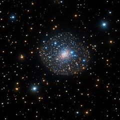 Obraz premium A mesmerizing cluster filled with twinkling stars glimmers in vast cosmic darkness