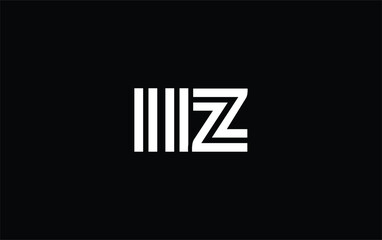 IIZ Creative Unique Modern Letter Logo Design. Stylized logo featuring a unique letter design, presenting abstract minimalist aesthetics and modern appeal