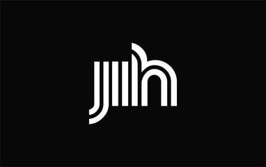 JIH Creative Unique Modern Letter Logo Design. Stylized logo featuring a unique letter design, presenting abstract minimalist aesthetics and modern appeal