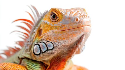 Fototapeta premium Vibrant reptile closeup detailed scales exotic pet wildlife nature photography
