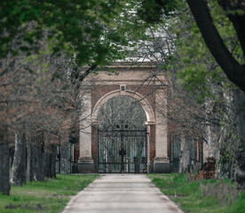 vintage gate at the central cemetary in vienna