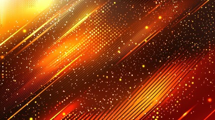 Obraz premium Colorful lines and dots create an energetic atmosphere filled with warmth and brightness