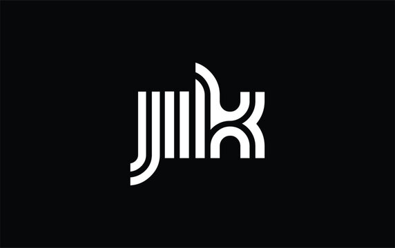 JIK Creative Unique Modern Letter Logo Design. Stylized logo featuring a unique letter design, presenting abstract minimalist aesthetics and modern appeal