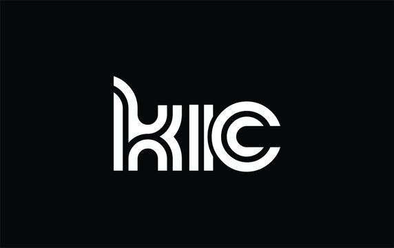 KIC Creative Unique Modern Letter Logo Design. Stylized logo featuring a unique letter design, presenting abstract minimalist aesthetics and modern appeal