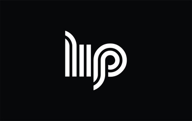 LIP Creative Unique Modern Letter Logo Design. Stylized logo featuring a unique letter design, presenting abstract minimalist aesthetics and modern appeal